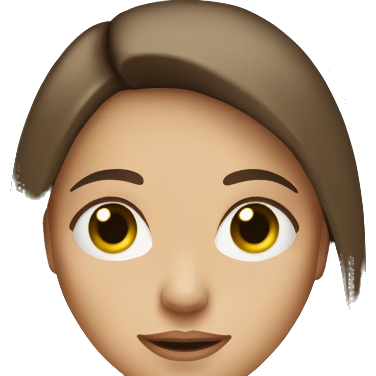 woman with green eyes and straight brown hair past shoulder emoji