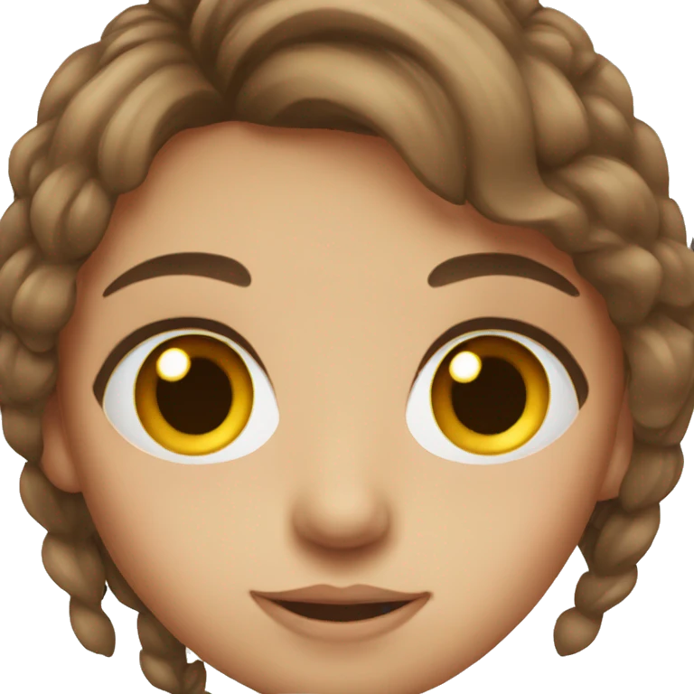 A girl with brown eye and brown hair emoji