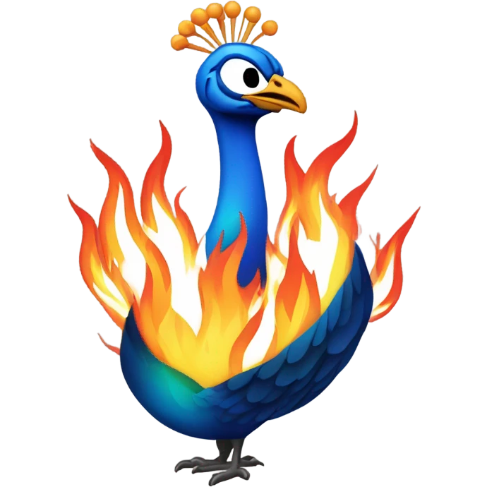 MSNBC peacock logo on fire emoji