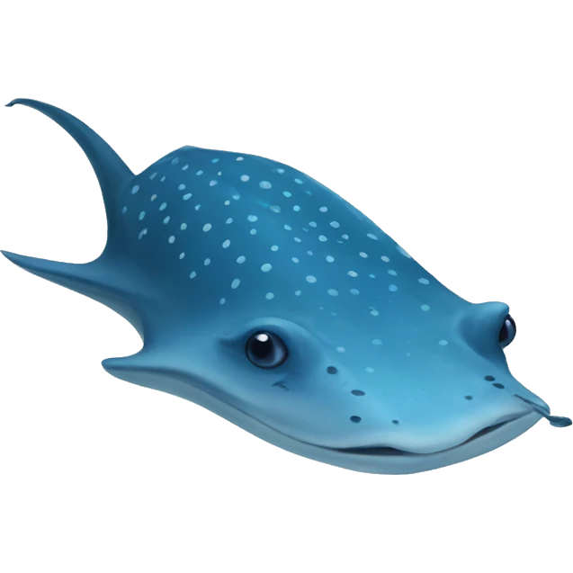 Blue stingray with white dot emoji