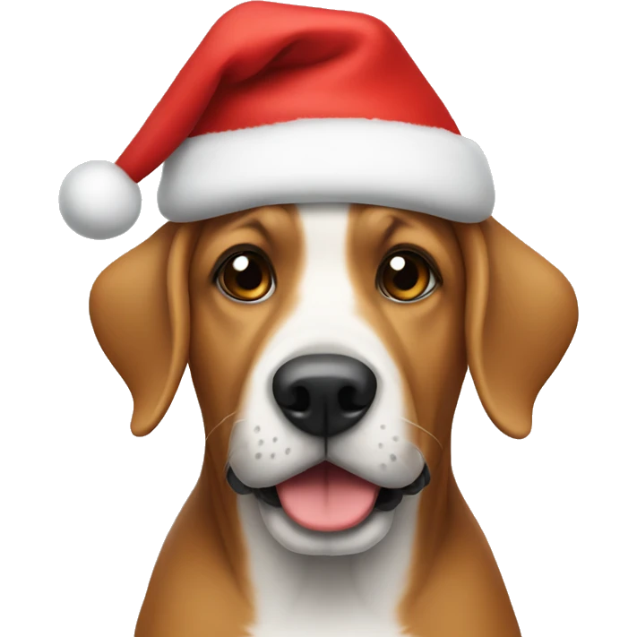 dog wearing christmas hat  emoji