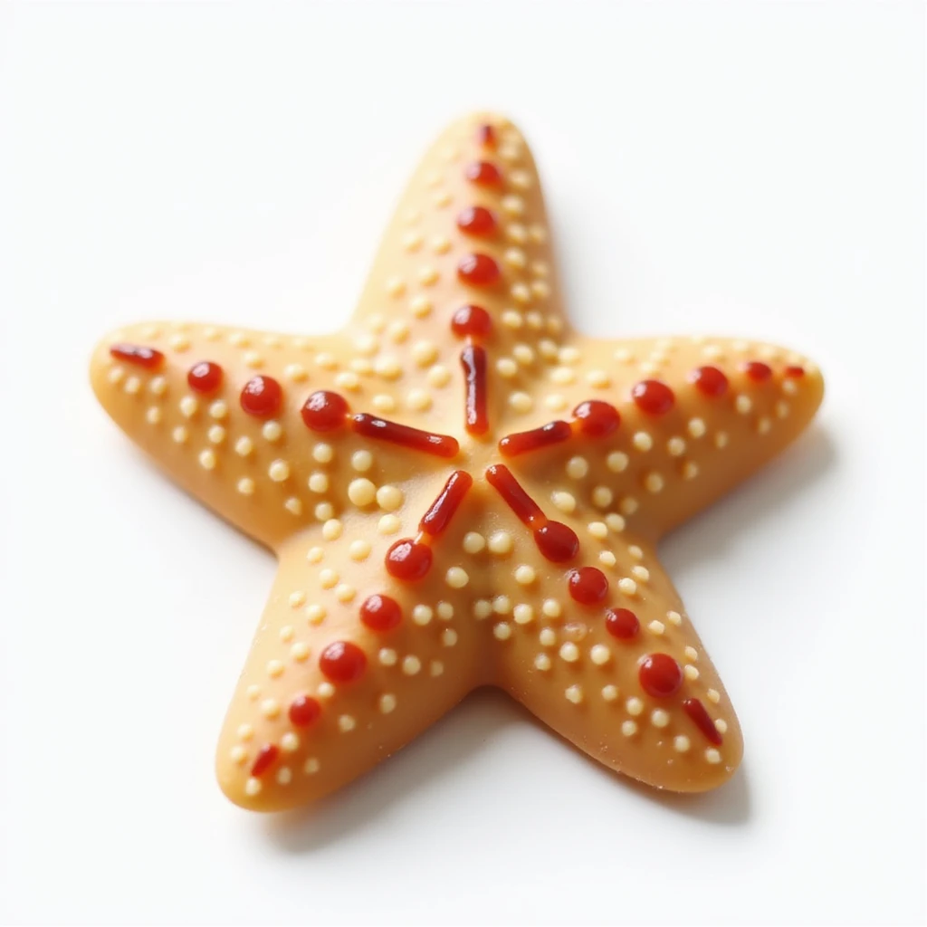 realistic starfish-shaped candy, isolated on a transparent background, no visible background emoji
