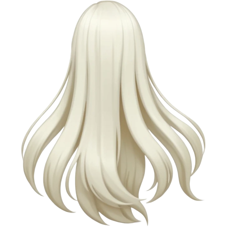 back view of long white hair emoji