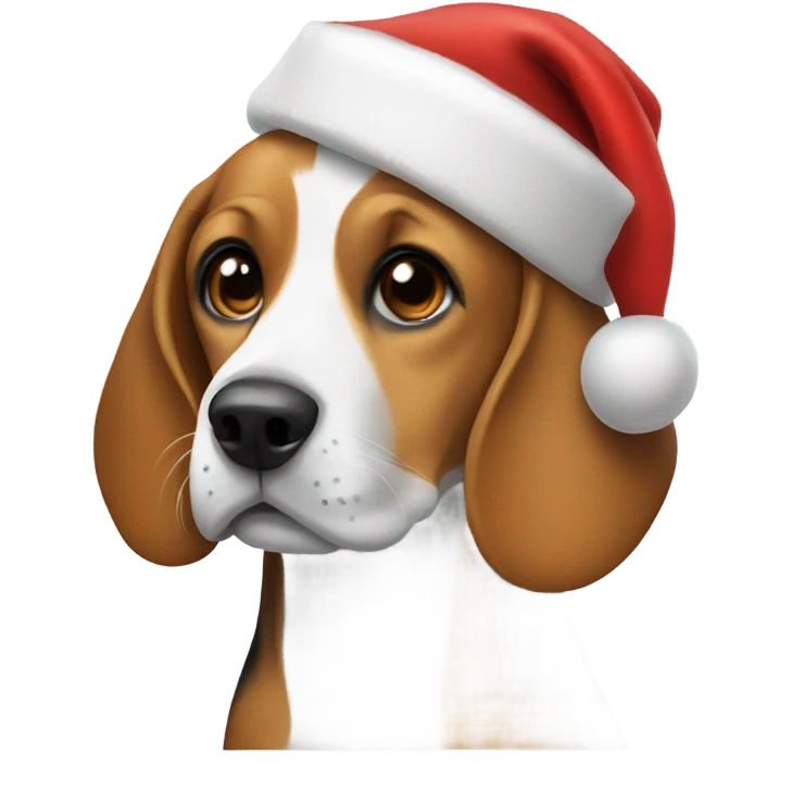 Beagle with Santa hat emoji