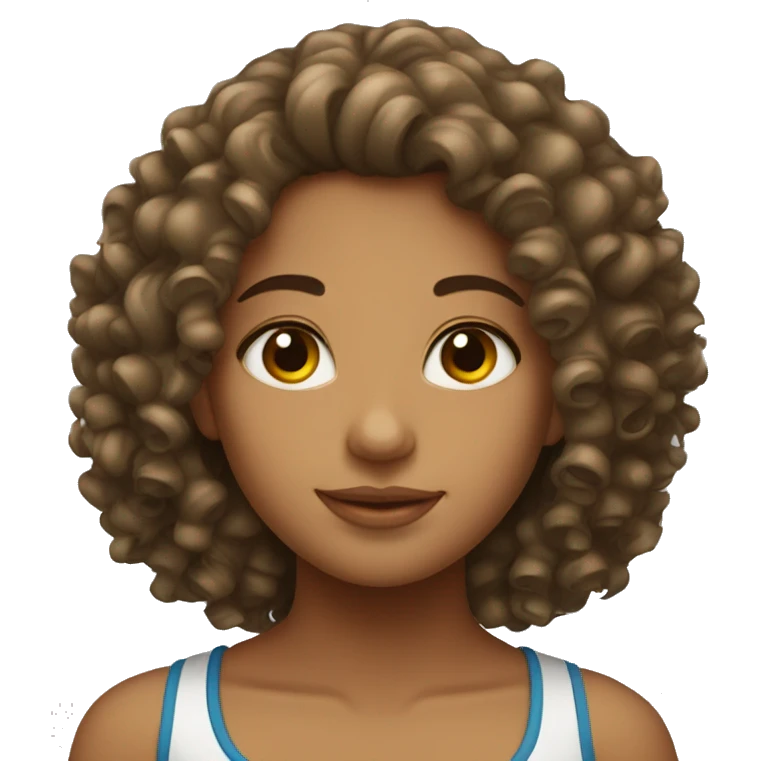 A girl with curly hair and Dominican emoji