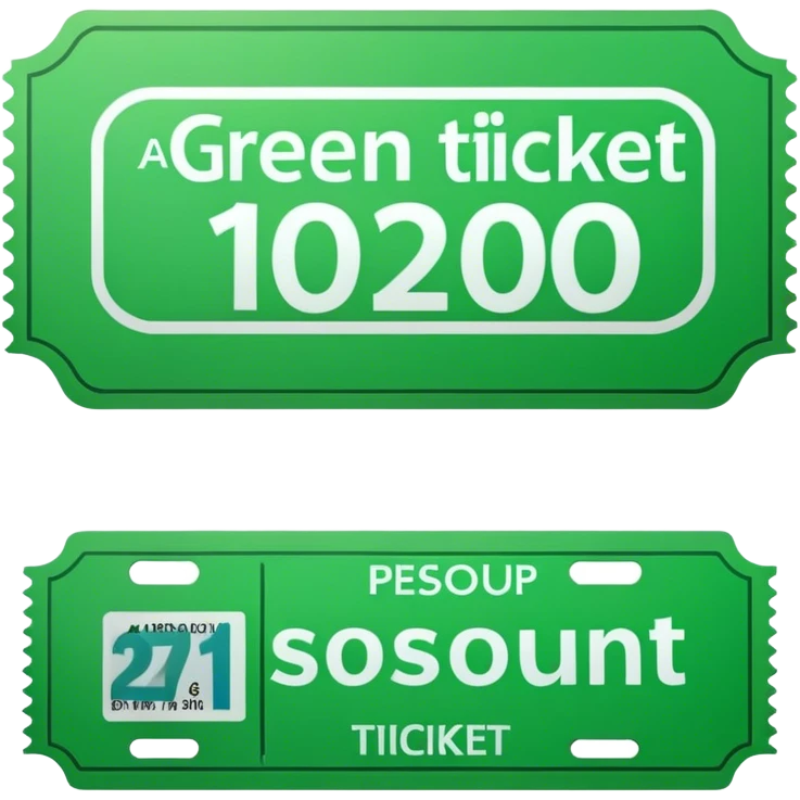 discount green ticket  emoji