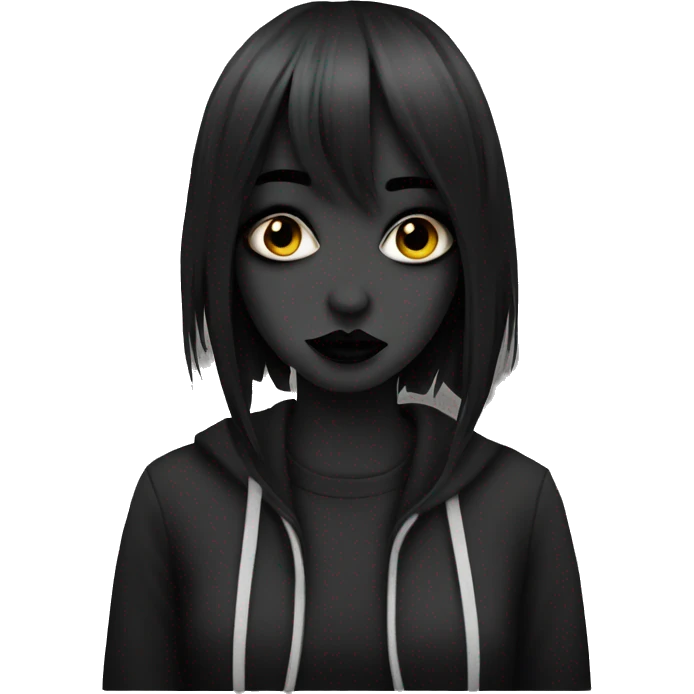 emo girl with black makeup  emoji
