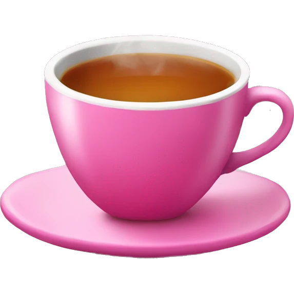 Hot tea with pink cup emoji
