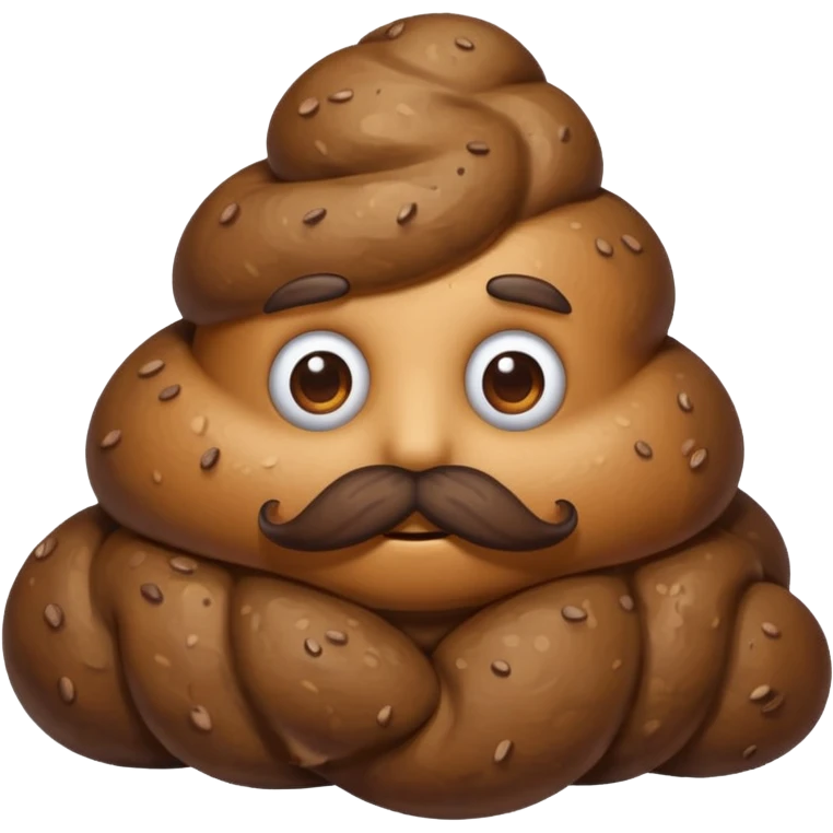 Poop with a mustache emoji