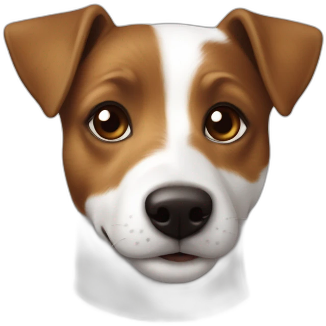 Jack Russell blanc et marron emoji