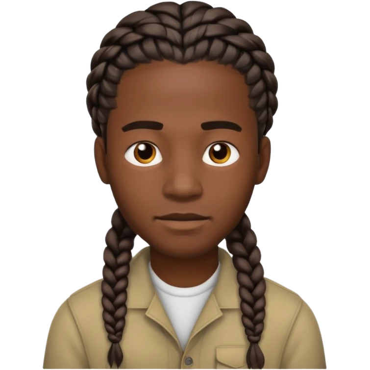 Boneco masculino negro com trança emoji