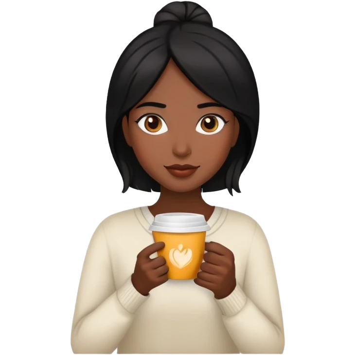 Black hair Latina girl coffee emoji