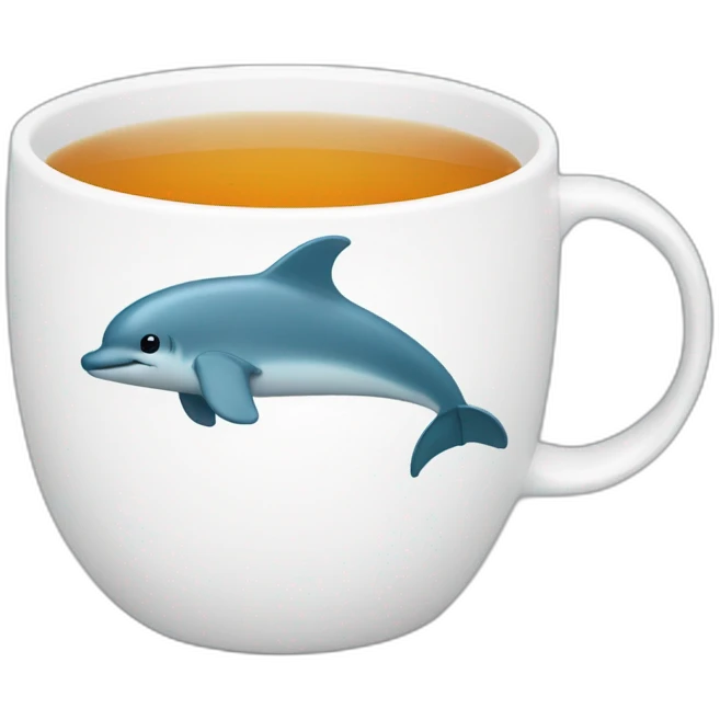tea mug with dolfin emoji