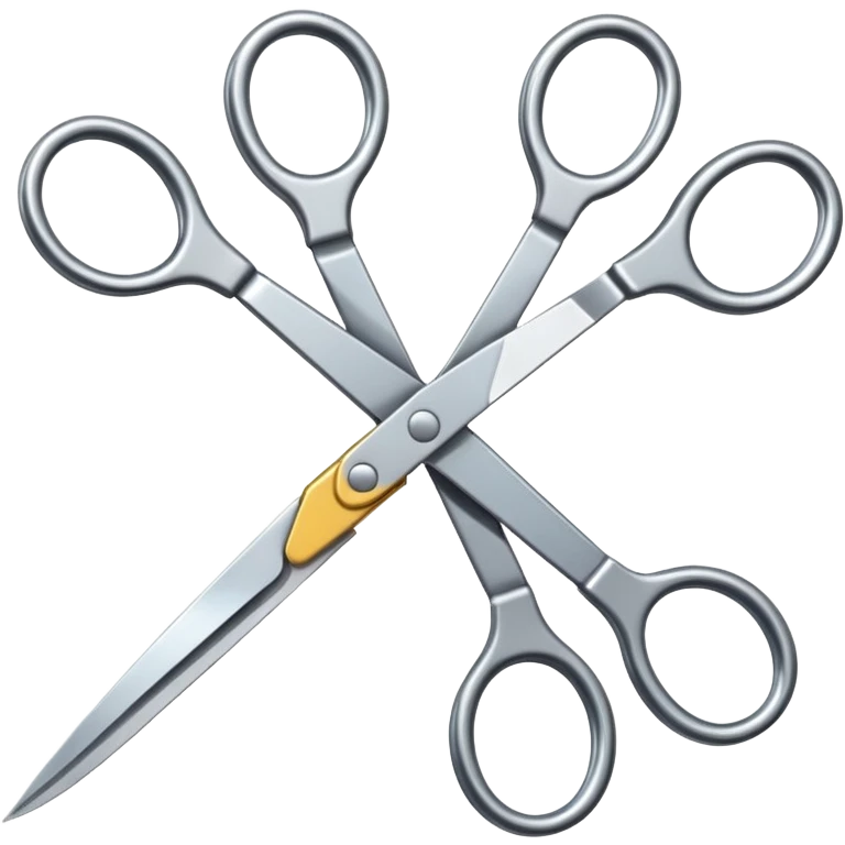 two scissors crossing each other from diffrent directions, like if the are facing each other emoji