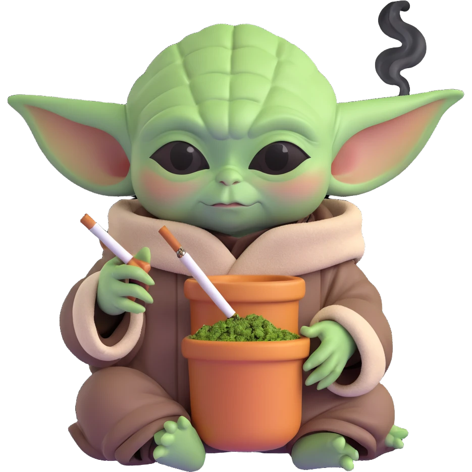 baby yoda soming cannabis emoji