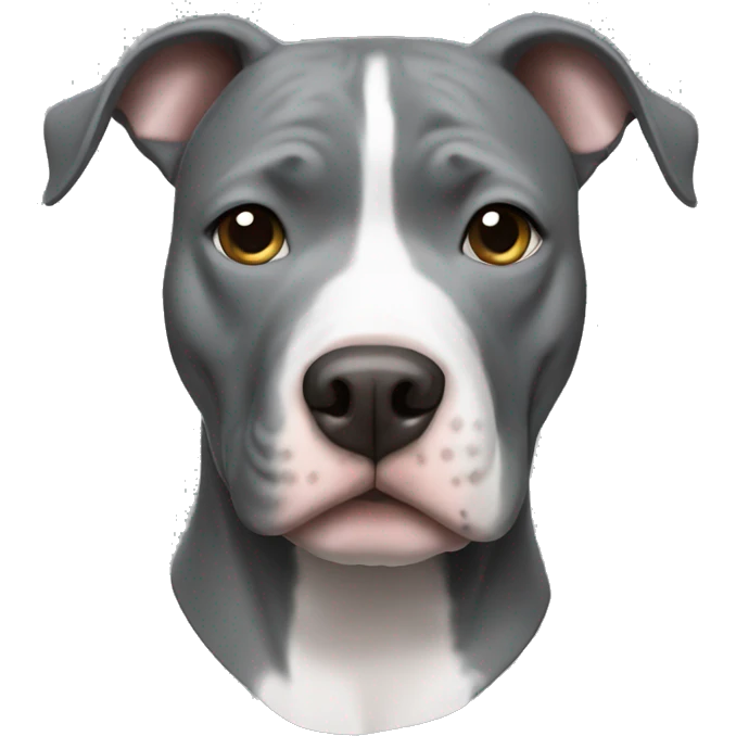 grey pitbull with white chest emoji