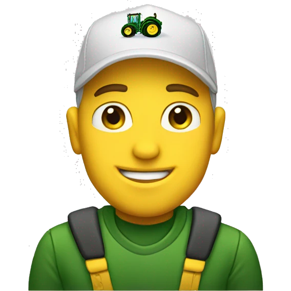 white man with john-deere logo cap emoji