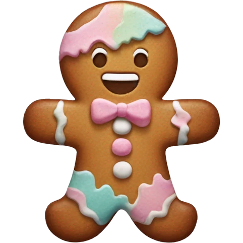Pastel gingerbread man emoji