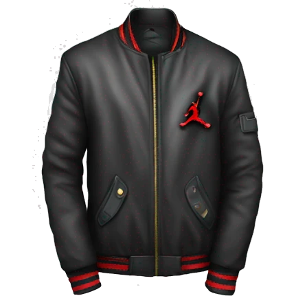 jordan shoe, a jacket, a headphone emoji