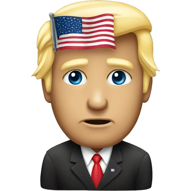 la faccia di trump con dietro la bandiera americana  emoji