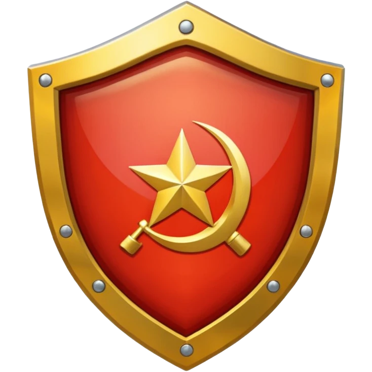 a shiny shield with the USSR flag inside emoji