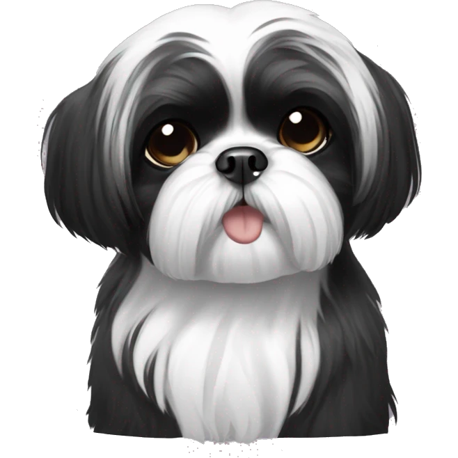Black and white shihtzu  emoji