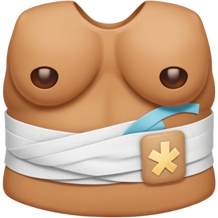 A cartoon stomach with bandages and healing symbols emoji