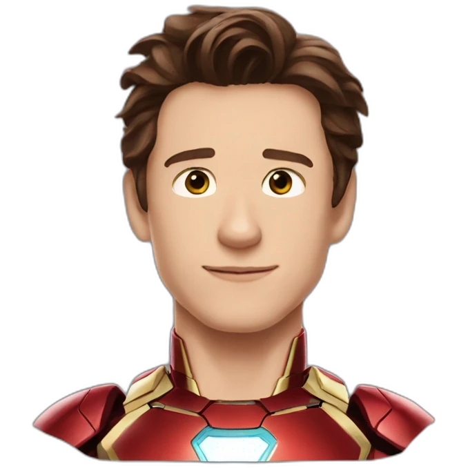 Tom Holland with a iron man costume emoji