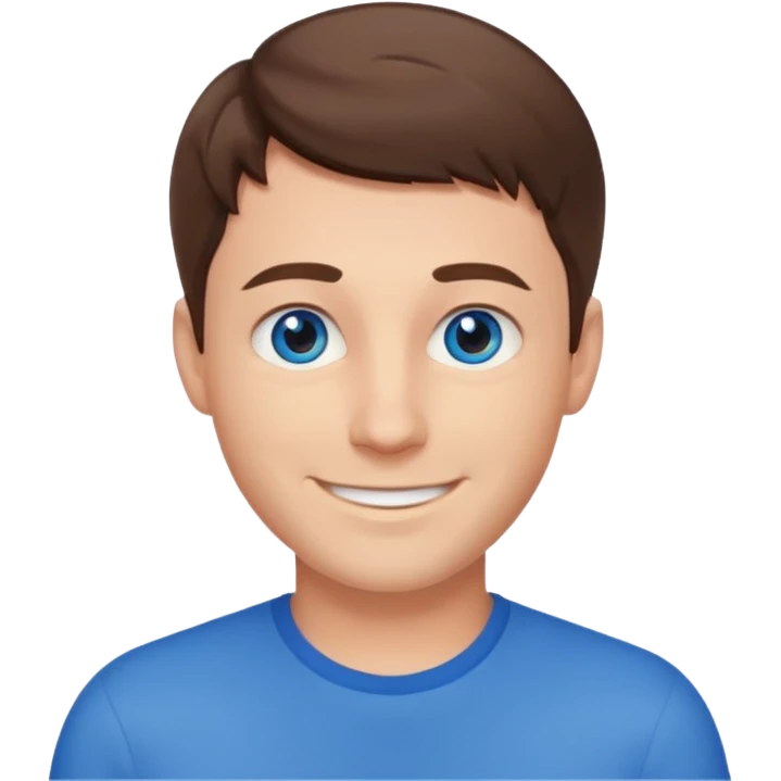 adult male with short, brown hair and blue eys emoji