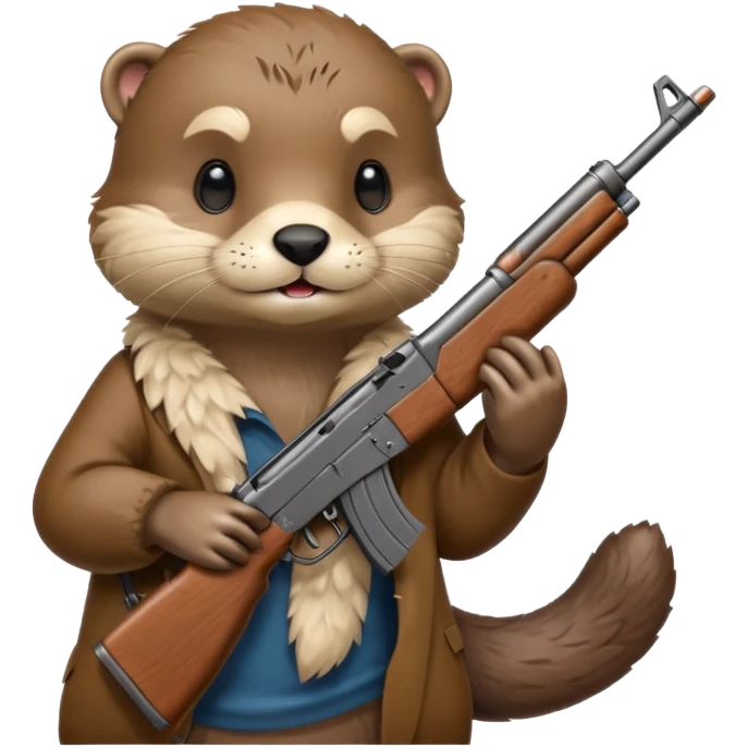 Otter holding an AK 47 emoji