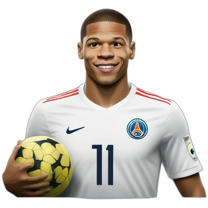 Kylian Mbappé qui lit emoji