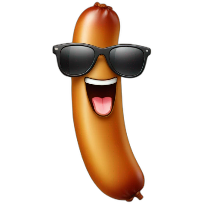 sausage with sunglasses emoji