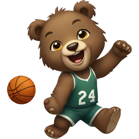 Bear cub playing basketball emoji