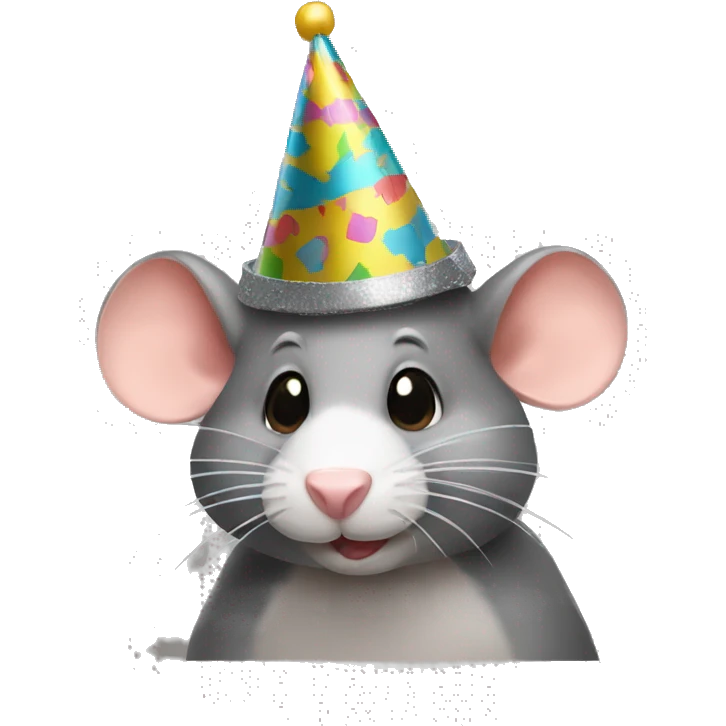 Rat with partyhat emoji