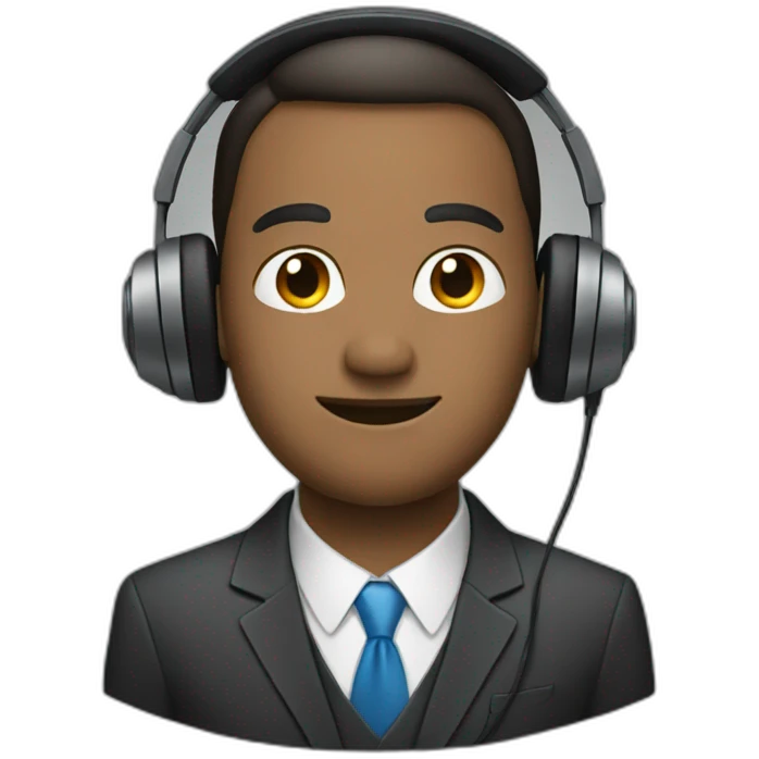 man in a suit with headphones emoji