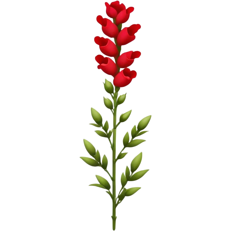 single red Snapdragon, straight stem emoji