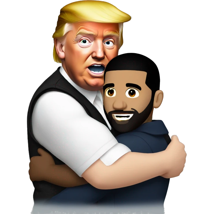 Donald trump and drake hugging  emoji