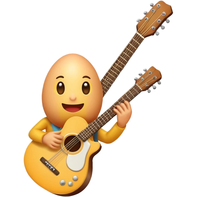 Egg playing a guitar emoji