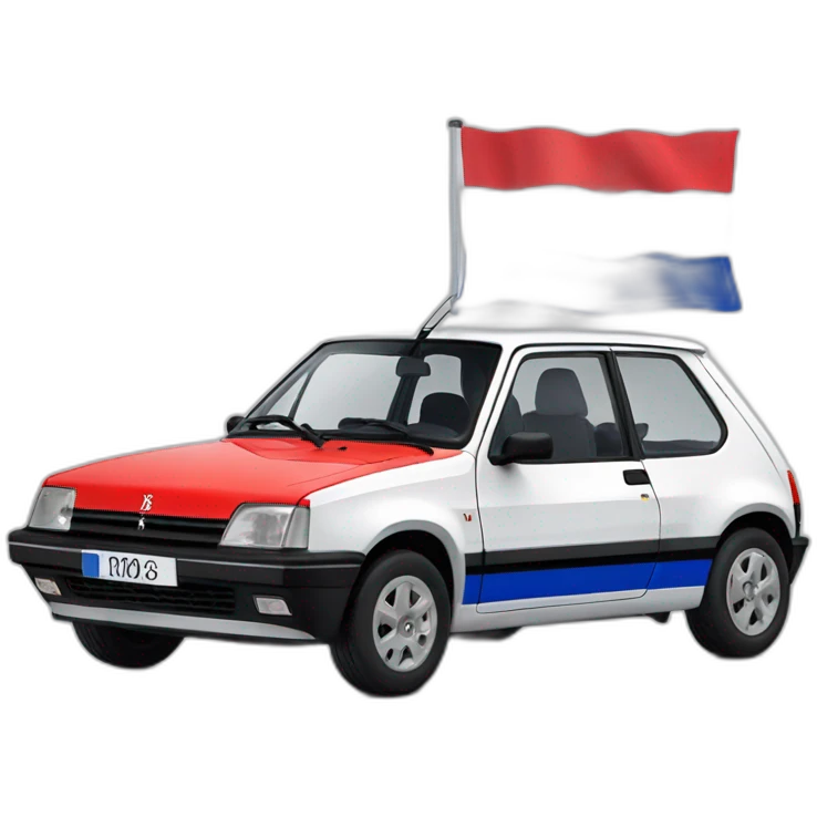 french flag with peugeot 205 emoji