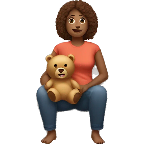 Bears around a woman on the couch  emoji