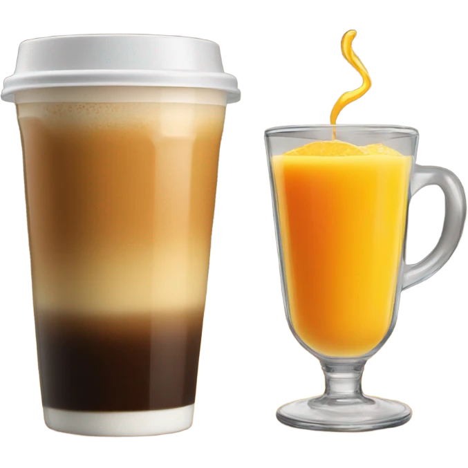 Cap of coffee with orange juice  emoji