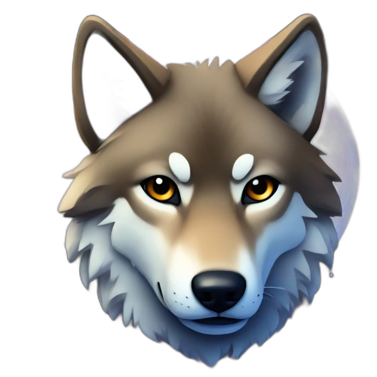 wolf in the space emoji
