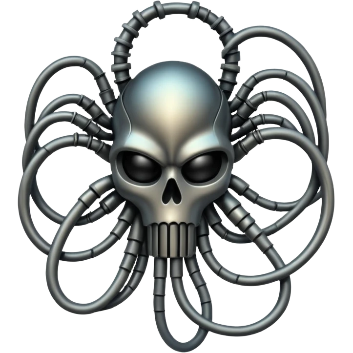 futuristic wires twisted together, biomechanical Giger influence emoji