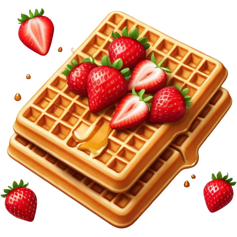 Strawberries on waffles emoji