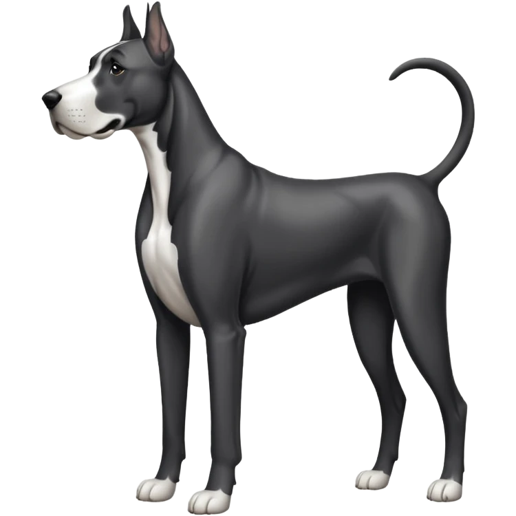 great dane black and white emoji