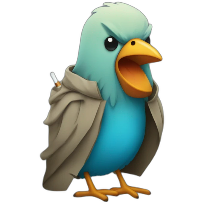 homeless twitter bird smoking emoji