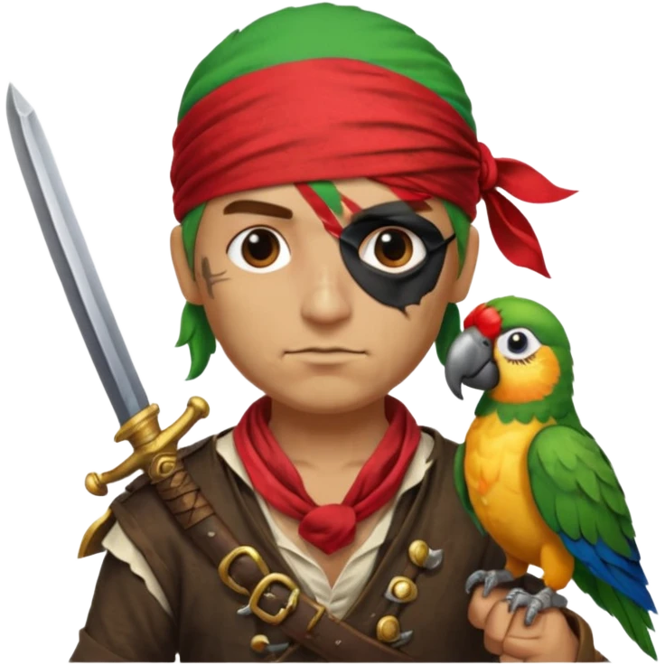 pirate and parrot emoji