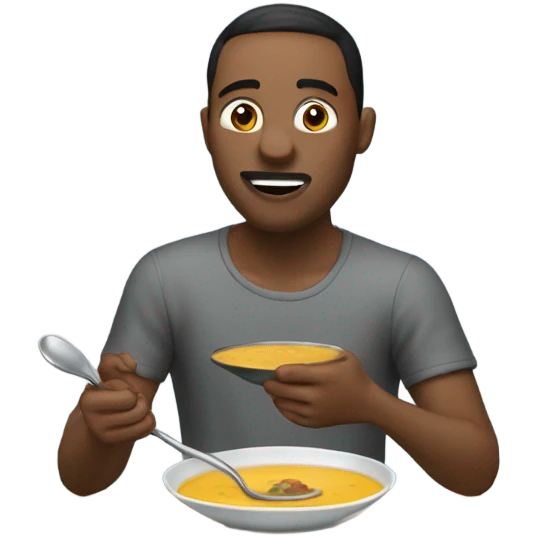 Man eating soup emoji