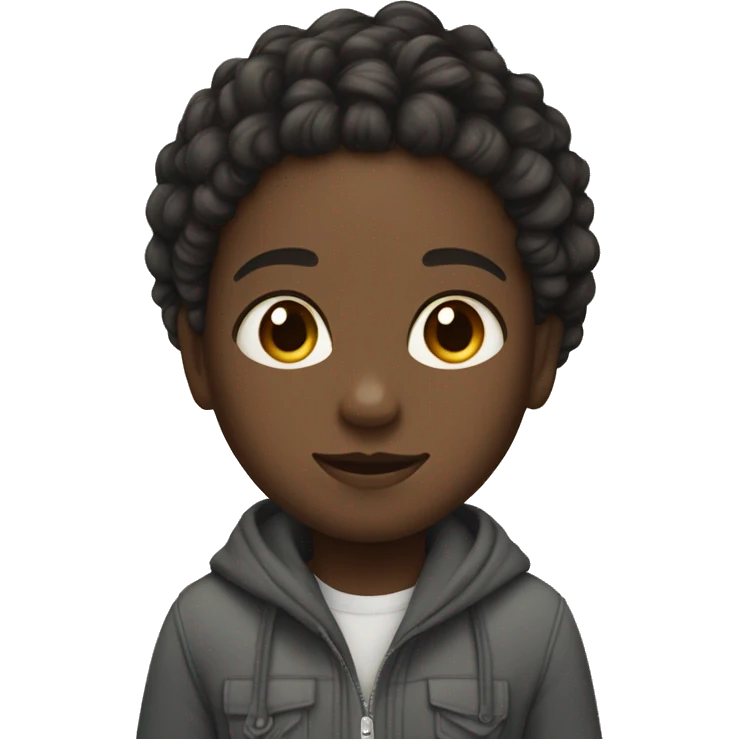 black girl with braids and light skin boy with short curly hair and a short beard  emoji