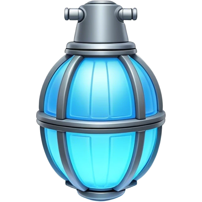 Clash of Clans aesthetic: Cinematic Playful 3D Isometric Plasma Grenade Emoji, rendered in a 3D vector-style similar to standard emojis with minimal shading and bold, simplified shapes. A compact, distinct form with signature details, softly glowing with a futuristic sci-fi warfare charm. Simplified yet unmistakably iconic, highly detailed and consistent, glowing with a soft radiance and high shine. Stylized with a touch of high-tech brilliance and a soft glowing outline, capturing the essence of a beloved gaming relic with a friendly, playful manner! emoji